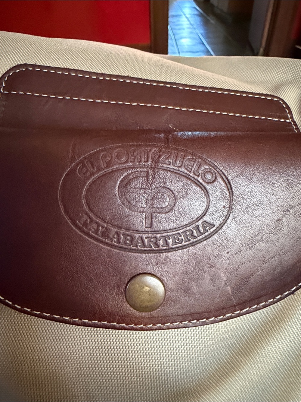 El Portezuelo Canvas Tote with Brown Leather Trim - Longchamp Style - Picture 2 of 15
